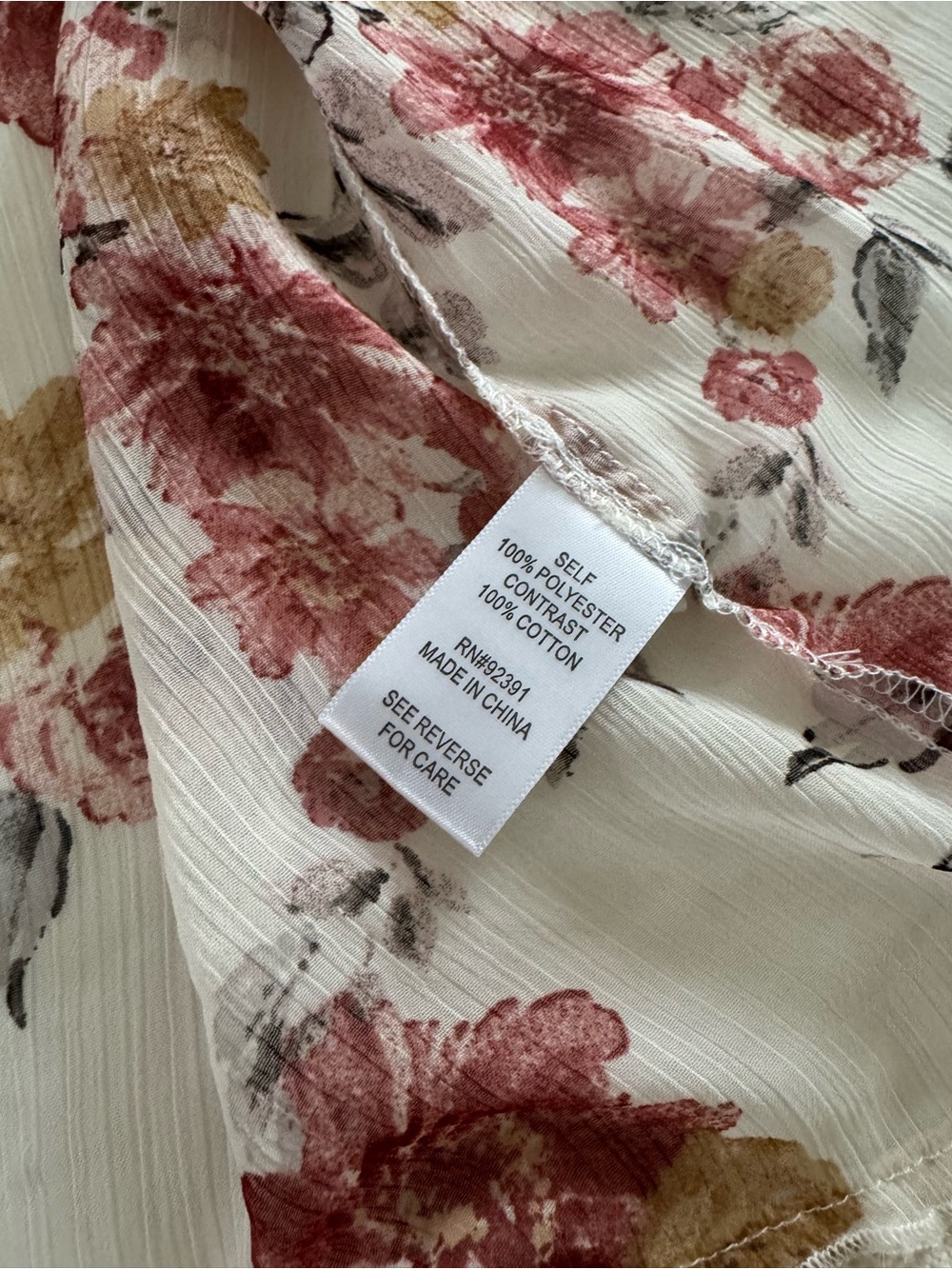Boho Floral Sheer Lace Trim Kimono Cardigan in Cream and Dusty Rose - Picture 7 of 7
